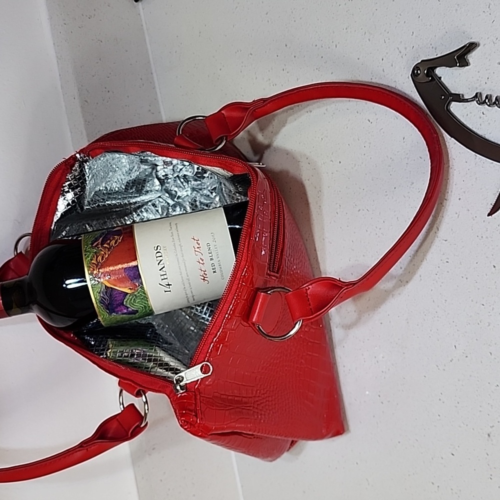 Wine Insulated Clutch New No Tags - Picture 3 of 5